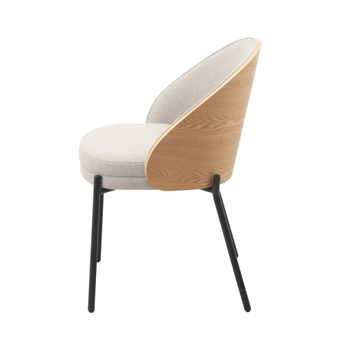 Стул Birkin. Стиль Современный, минимализм, скандинавский. Материал основания металл. Гнутая мягкая спинка из буковой фанеры. ID-2