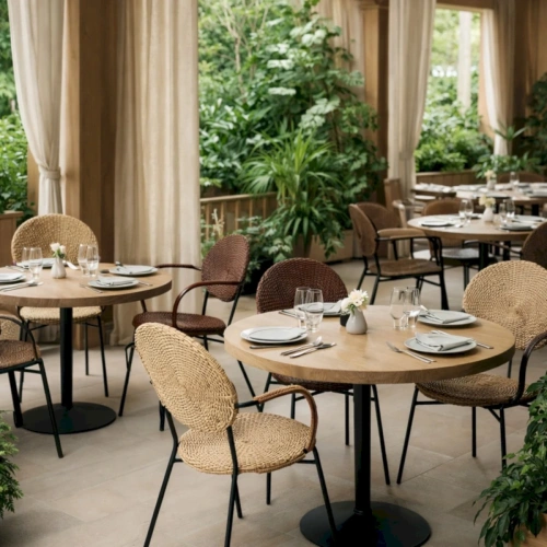 Dolly Стул из ротанга на металлических ножках для уличной зоны ресторана