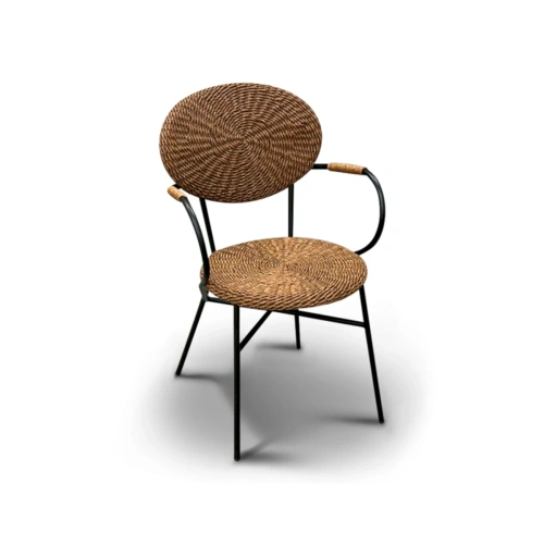 Садовая обеденная мебель стул с плетёной спинкой и сиденьем Джаго