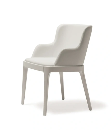 Белое дизайнерское кресло Gustav с белыми ножками