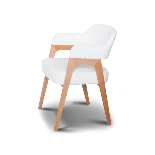 Полукресло Sidney F. Каркас массив дуба/бука Обивка Плотное белое букле