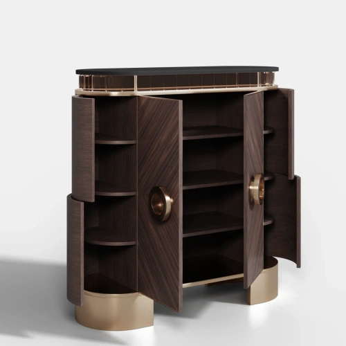 Комод "Дубай" Медное напыление на металлических элементах добавляет теплый благородный блеск