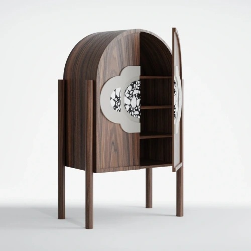 Высокий комод "Луизиана" из массива финского дуба с мраморной вставкой