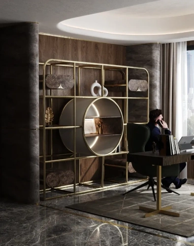 Стеллаж "Лос-Анджелес" — сияющий арт-объект для премиальных интерьеров