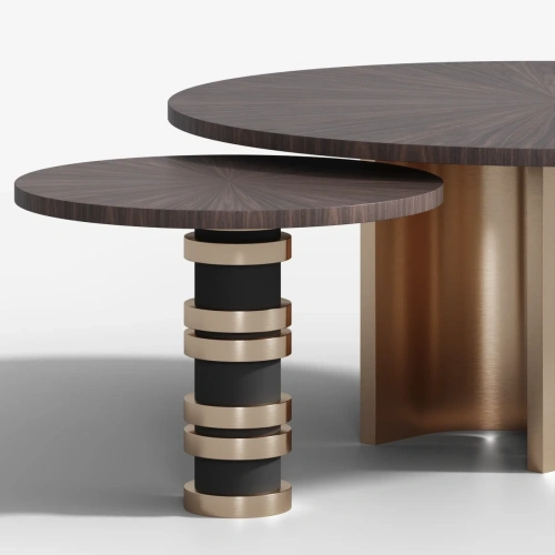 Роскошный набор из двух столиков из слэба северо-американского ореха