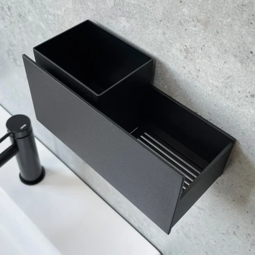 Металлическая полка MyOry Azaly | С отсеками и сливными отверстиями | Для ванной и кухни