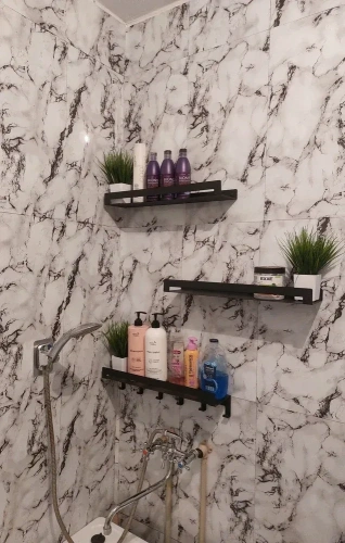 Комплект из 3-х настенных витринных металлических полок MyOry Vivid для хранения баночек и флакончиков