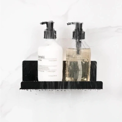 Настенная металлическая полка MyOry Base с отверстиями для слива воды в ванную