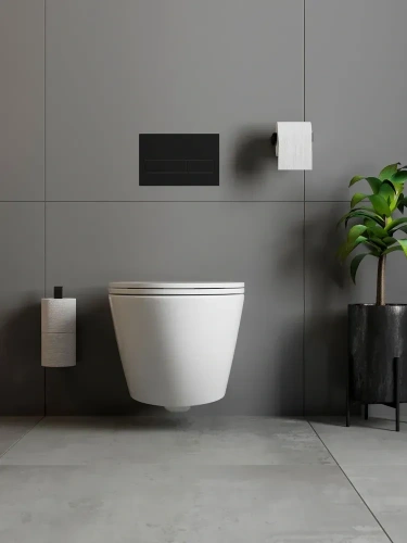 Компактный держатель для туалетной бумаги MyOry Gleam | Черный | Для ванной и туалета