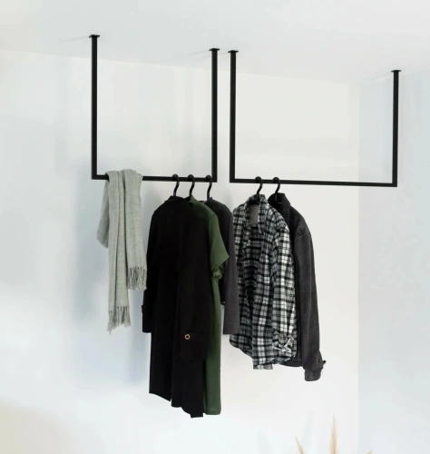 Потолочная вешалка MyOry Rail из металлической трубы для одежды и полотенец