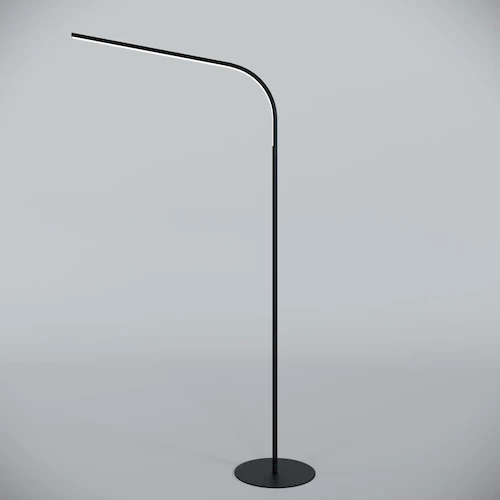 Металлический торшер JoyLumen с изогнутой конструкцией и черным матовым корпусом