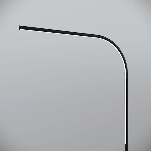 Продуманный угол изгиба торшера JiroLumin, обеспечивающий эффективное распределение света без слепящего эффекта