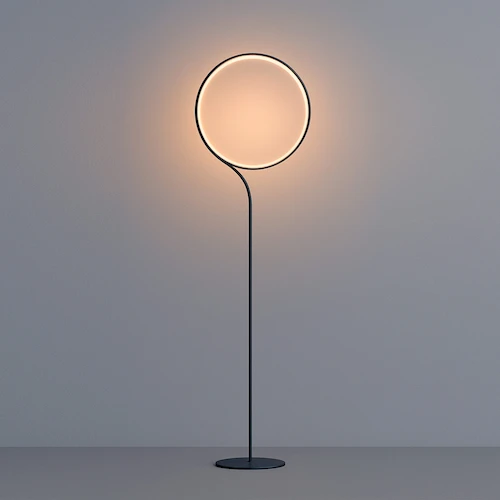 Сравнение теплого холодного (5000К) света светодиодного торшера CircleLine в интерьере