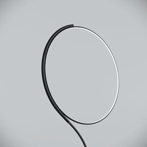 Крупный план кольцевого светодиодного элемента торшера CircleLine, излучающего мягкий свет