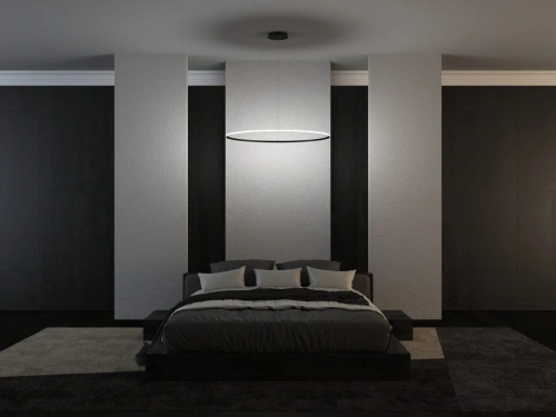 Дизайнерский светильник кольцо с внешней подсветкой с регулируемой цветовой температурой 3000К в спальне