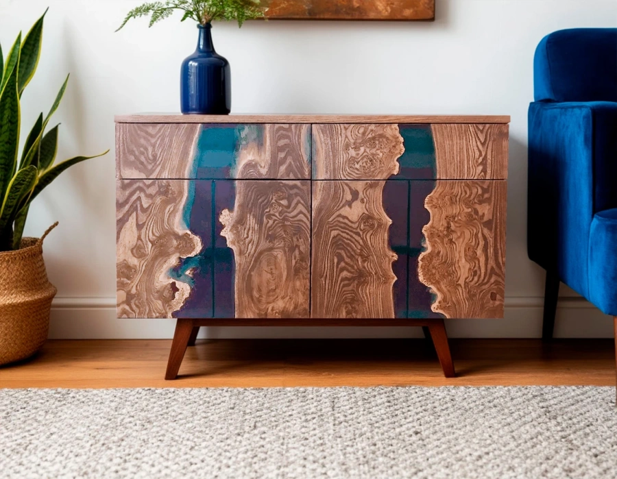 Тумбы комоды Nueva карагач используются как прикроватные консоли с зоной хранения