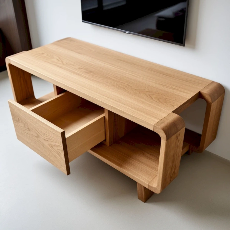 Дизайнерский журнальный столик Scandi в скандинавском стиле из массива карагача