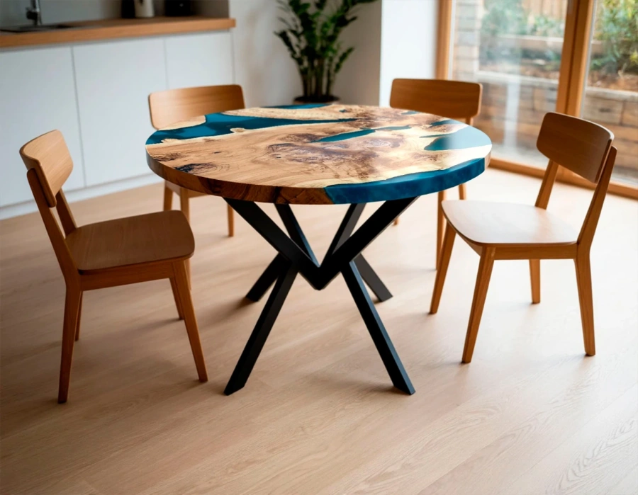 Готовый обеденный уголок: стол Barneo на 4 персоны с современными стульями в скандинавском стиле. id-1252.322