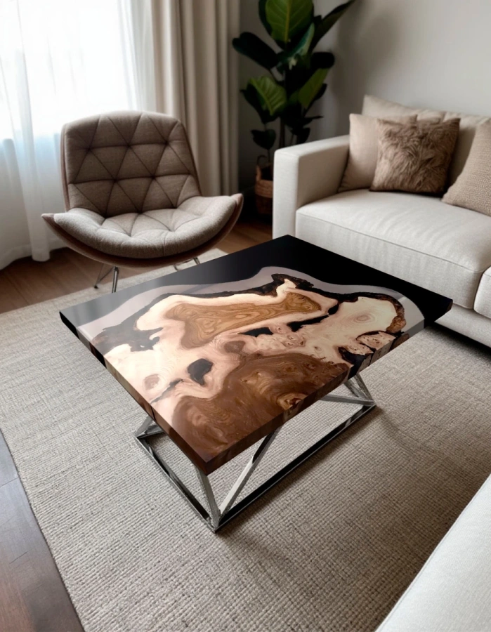 изготовление стола из эпоксидной смолы на заказ ручная работа мастера