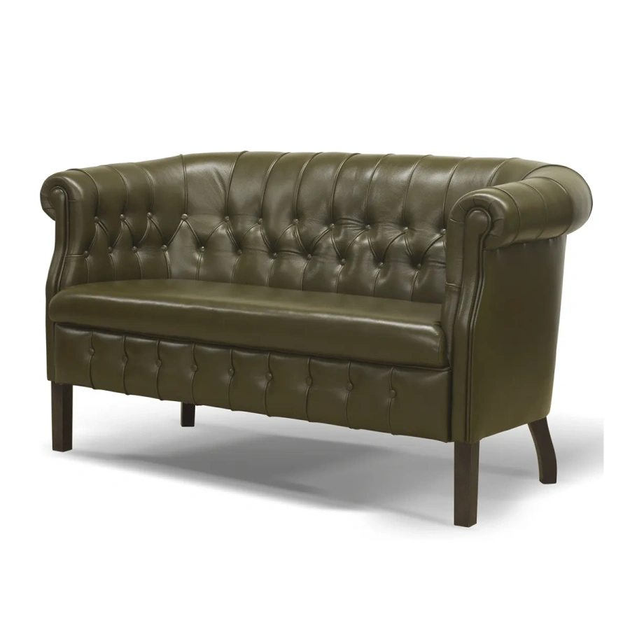 Диван Hugo обивка из кожи в классическом стиле, chesterfield. ID-3