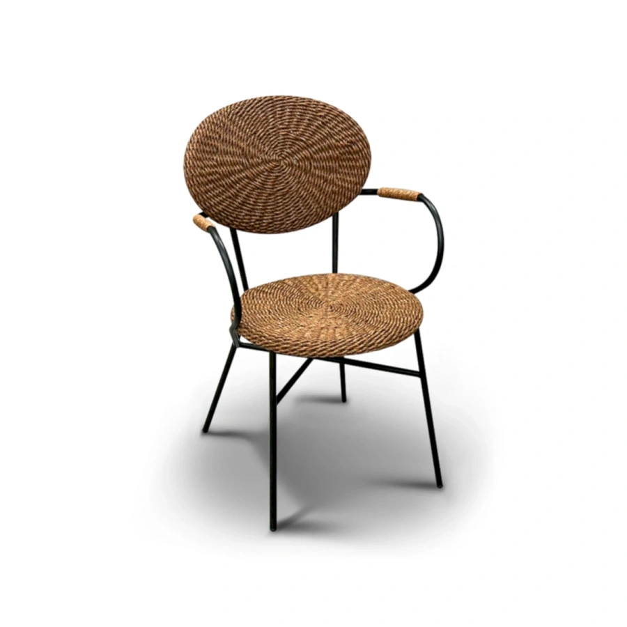 Садовая обеденная мебель стул с плетёной спинкой и сиденьем Джаго