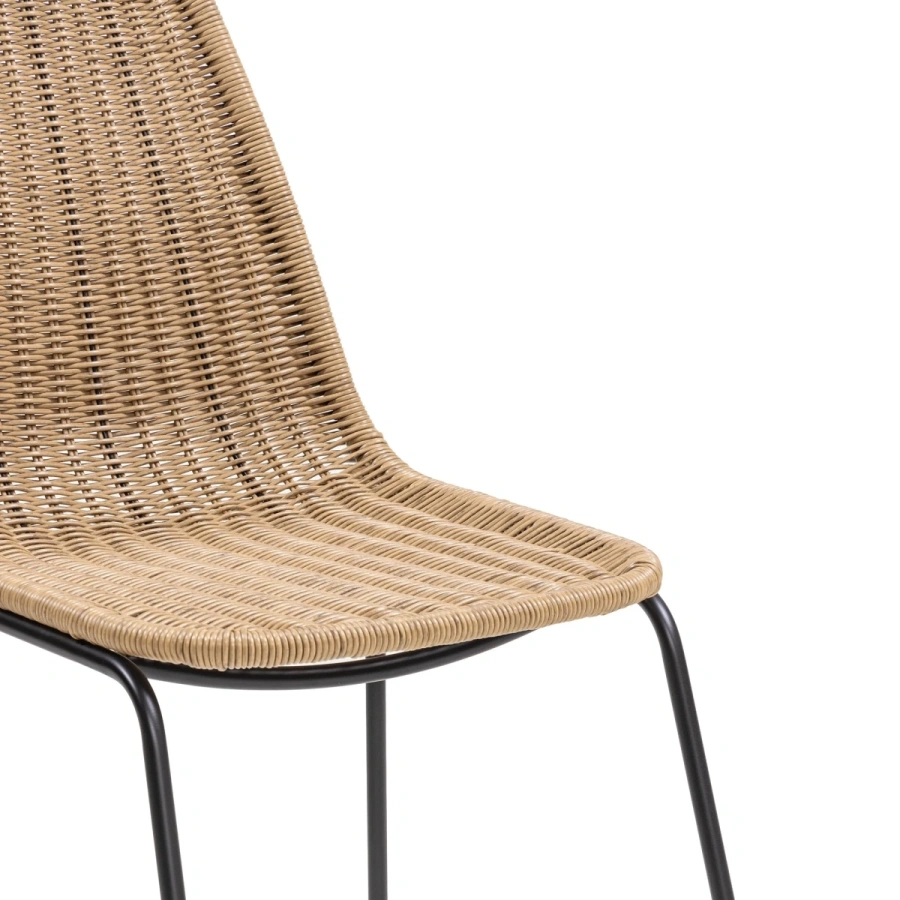 Плетёный стул на металлокаркасе штабелируемый — качество плетения