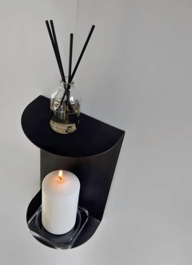 Полка MyOry Lum размер 15×25×10 см | Два яруса | Для флаконов, свечей, декора