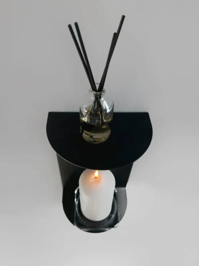 Металлическая полка MyOry Lum | Двухуровневая полка 15×25×10 см 