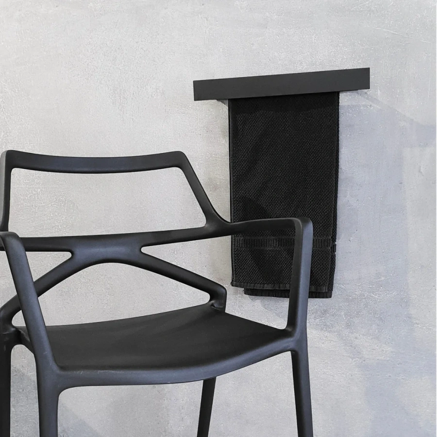 Металлическая полка с вешалкой MyOry TowelKing черная