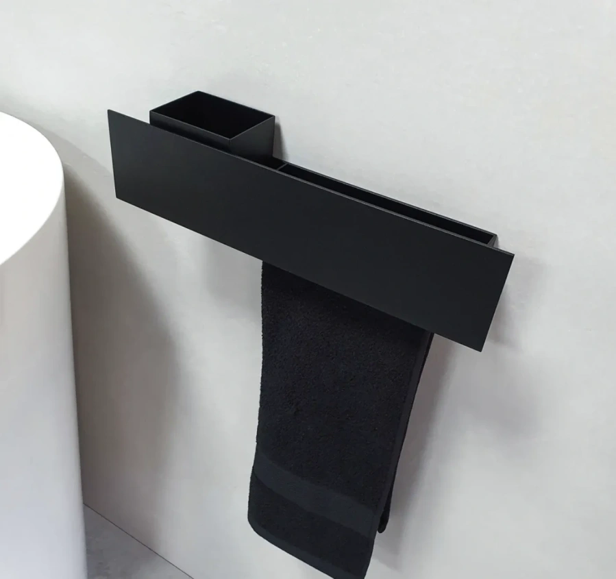 Металлическая полка MyOry Towel Lotax | С интегрированной вешалкой | Для ванной