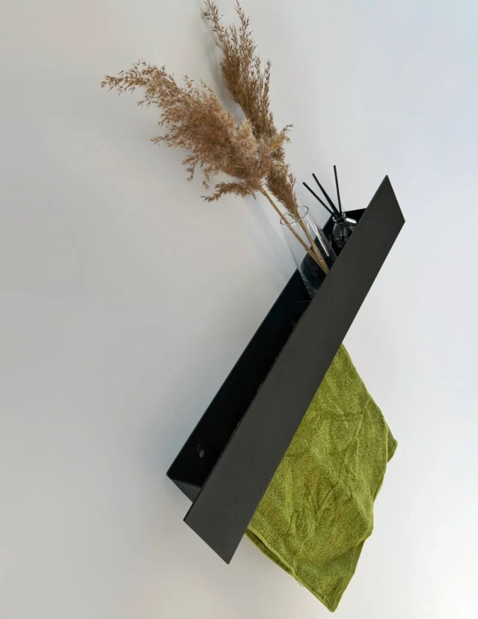 Металлическая полка MyOry Towel Lotax | С интегрированной вешалкой | Для ванной и кухни |