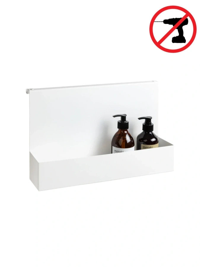 Белая влагостойкая полка для душевых кабин MyOry Shower One из металла