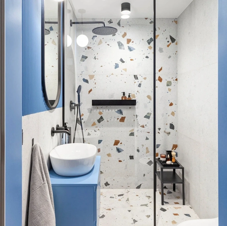 Черная полка MyOry Baseinv | Для душевой | Влагостойкая