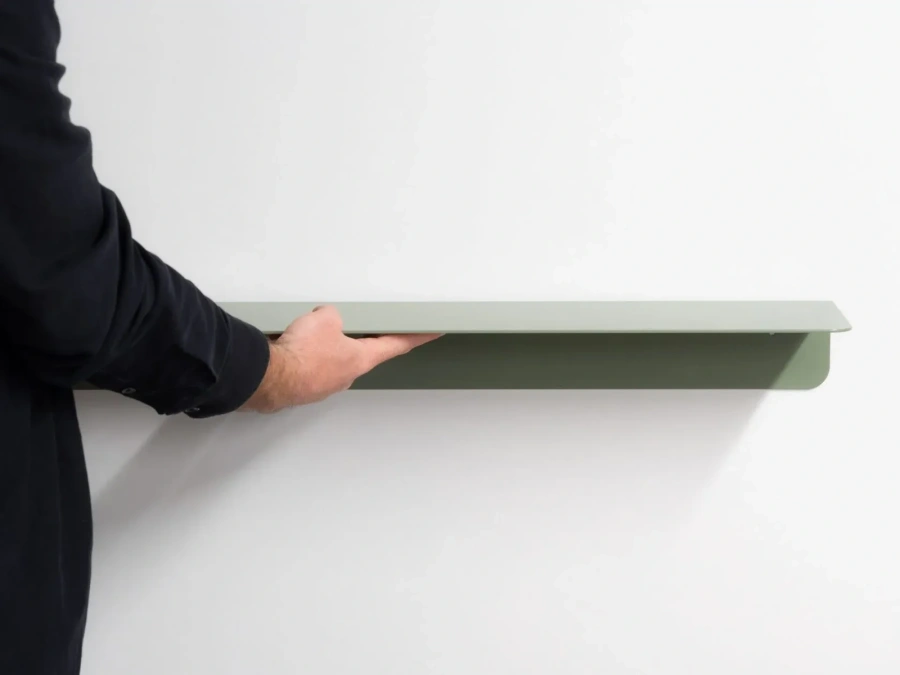 Оранжевая длинная полка MyOry Thin Inverse из гнутого под углом металла толщиной 3 мм