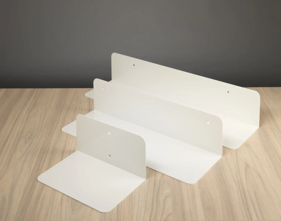 Набор белых полок MyOry Thin | Минималистичные металлические полки | Гнутый металл | Для всех помещений