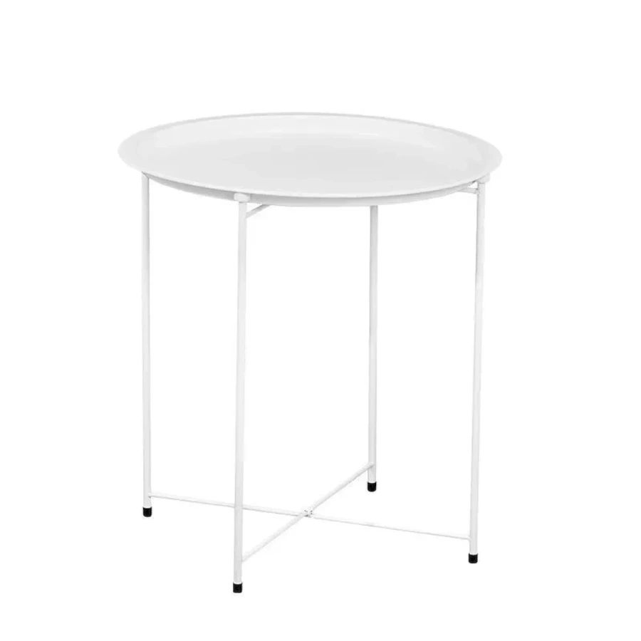 Белый круглый столик MyOry Esto со съемной столешницей-подносом