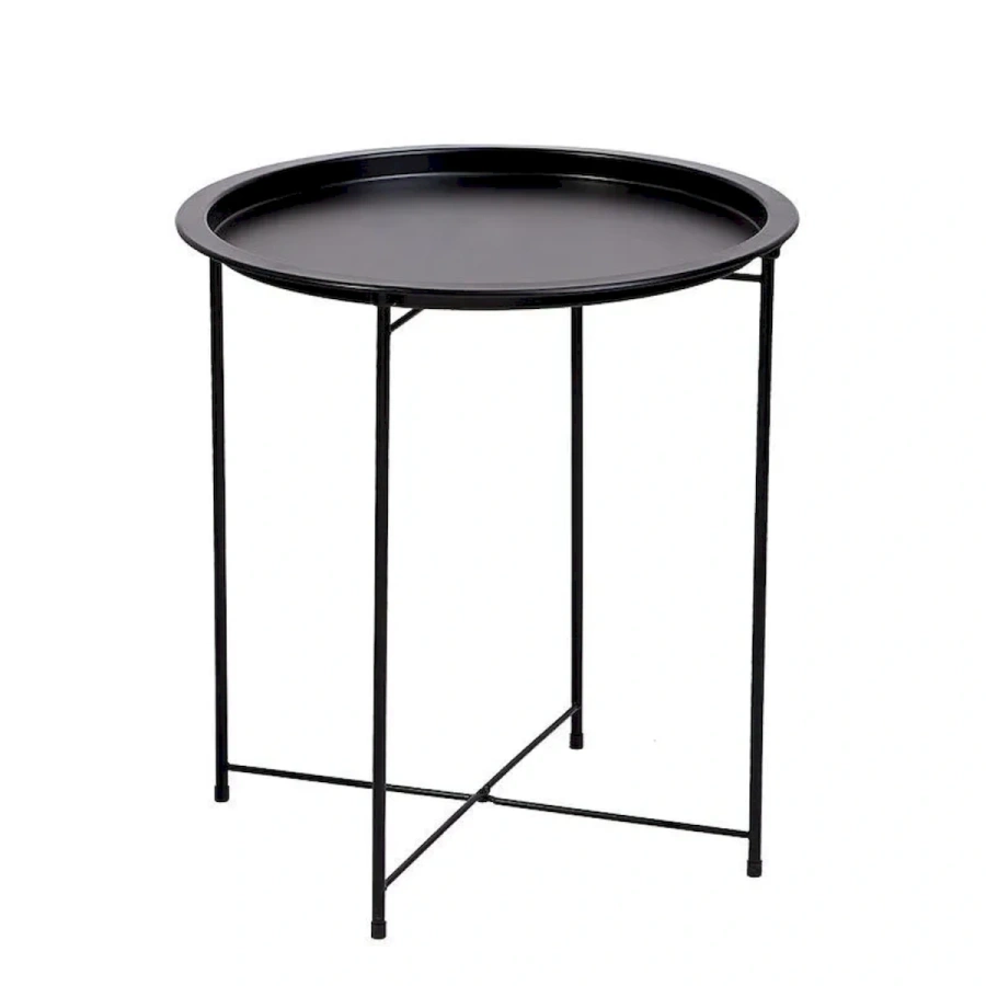 Черный круглый столик MyOry Esto со съемной столешницей-подносом