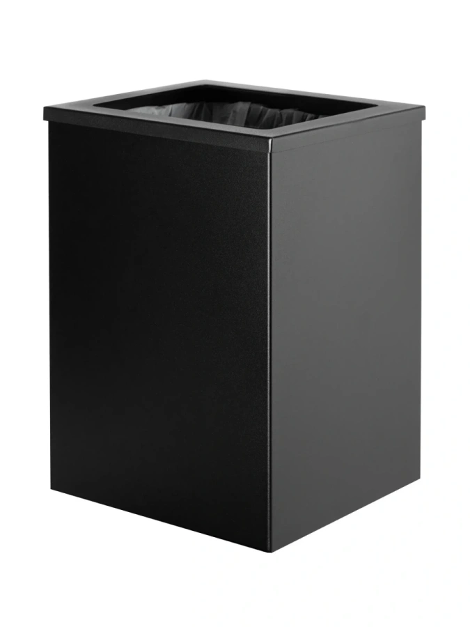 Металлическое ведро для мусора черноого цвета MyOry TrashBox Four | 30×20×20 см | Для кухни и ванной