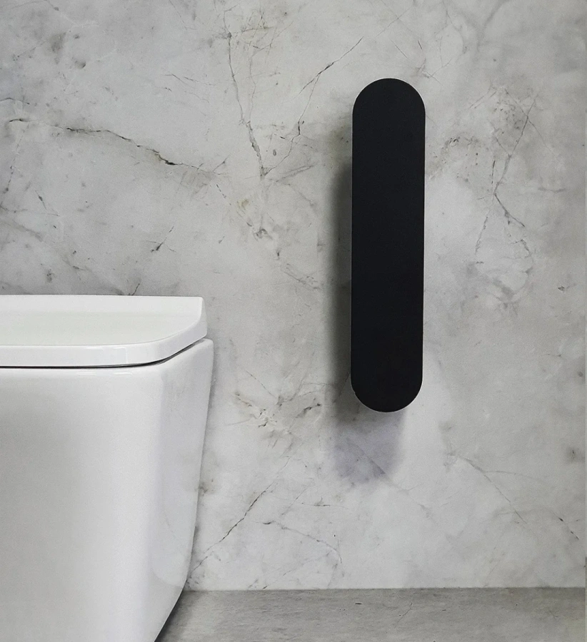 Подвесной держатель для туалетного ёршика MyOry BrushRound с защитной стенкой | Комплект с ёршиком