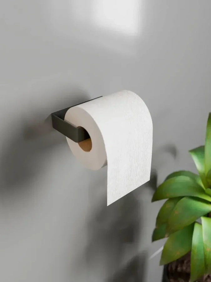 Компактный держатель для туалетной бумаги MyOry Gleam | Черный | Классический дизайн 