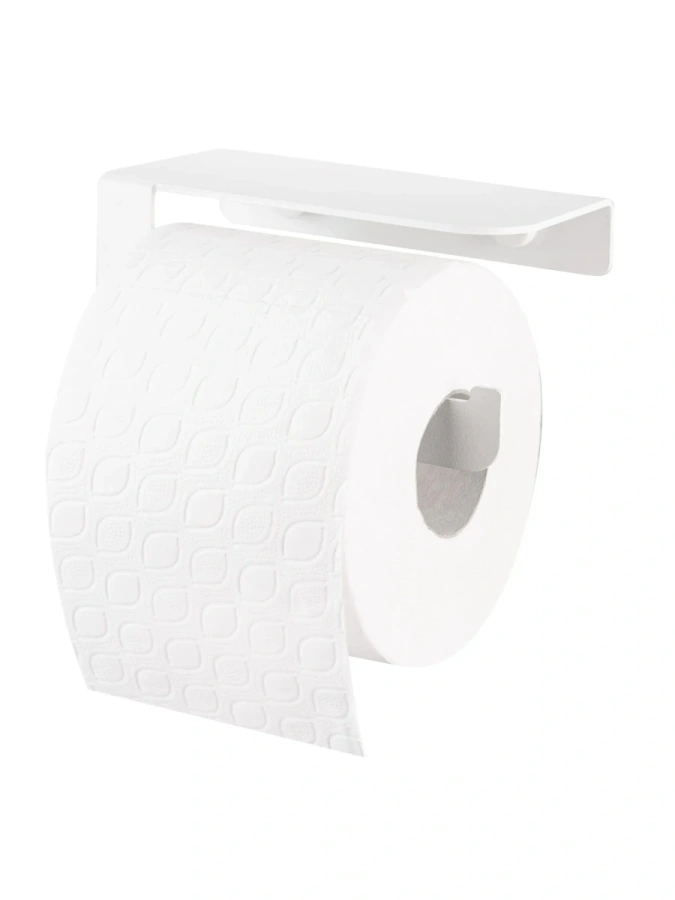 Аксессуар для туалета. Металлический держатель для туалетной бумаги MyOry Gleam Two. Белый цвет 