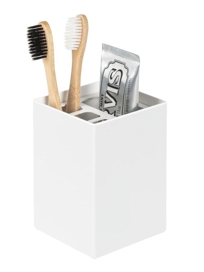 Белый органайзер MyOry Cup Three для зубных щёток | Аксессуар для ванной