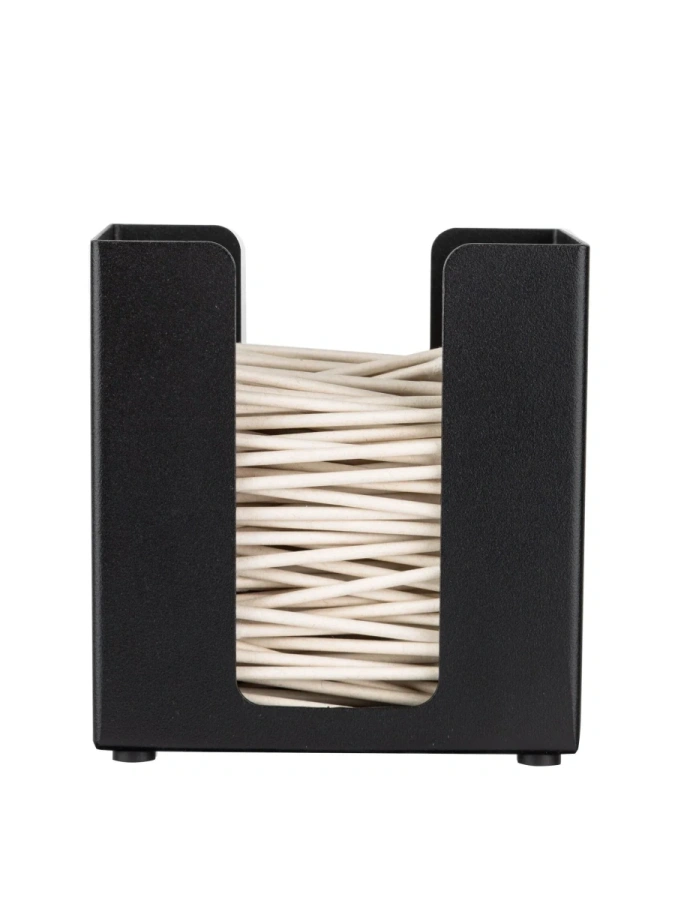 Черный органайзер  для ватных палочек MyOry Cup Three| Аксессуар для ванной