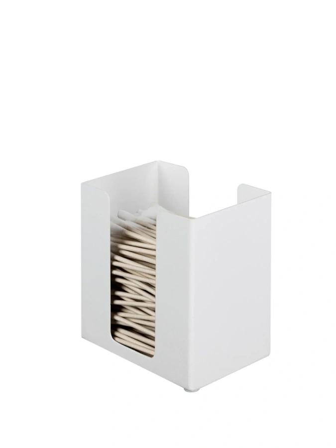 Белый органайзер для ватных палочек MyOry Cup Three| Аксессуар для ванной