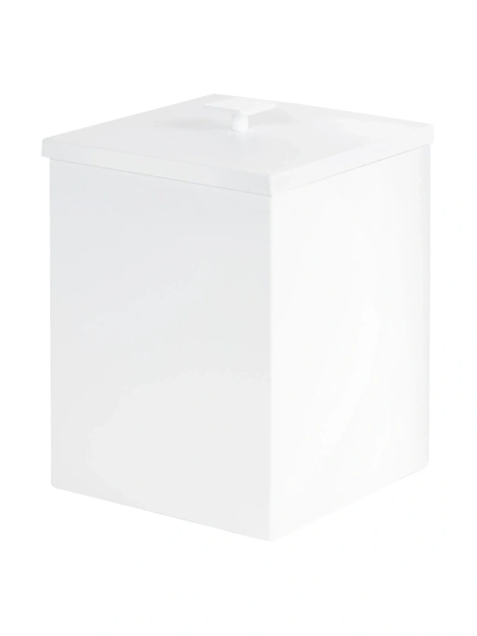 Белое небольшое  мусорное ведро с крышкой MyOry TrashBox One размер 23×18×18см 