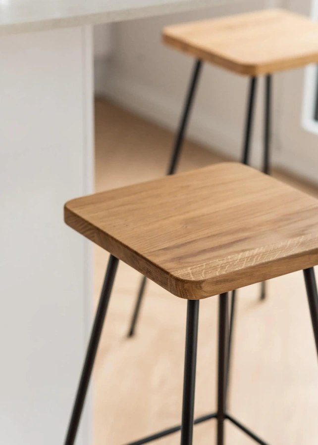 Барный стул MyOry Mansy в стиле лофт со стальными ножками | Индустриальная мебель