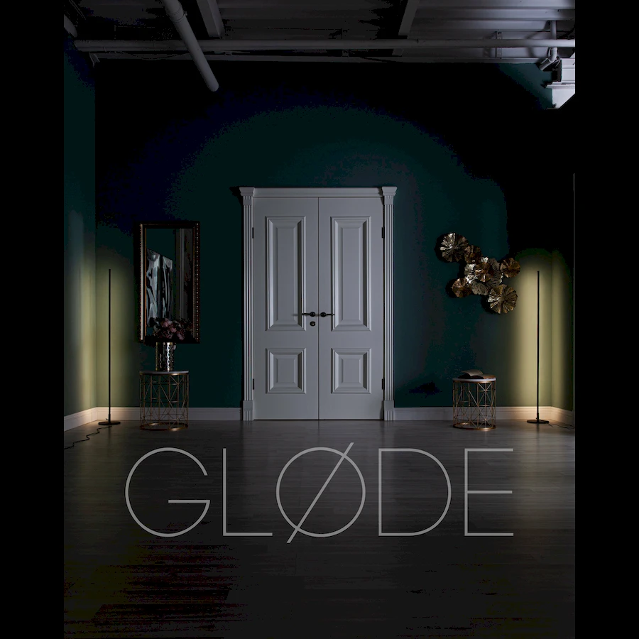 Напольный светильник Торшер SimpLumen черного цвета в современной гостиной в стиле Ар-деко