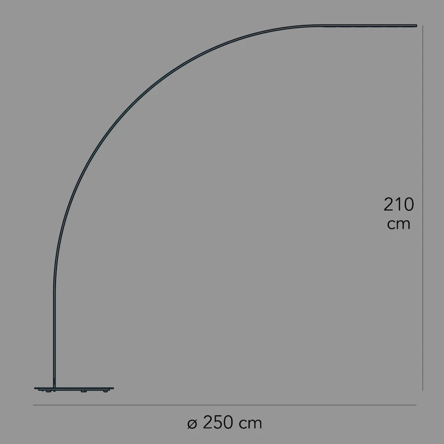 Напольные светильники. торшер черный производство glode "Arclarge " Чертёж