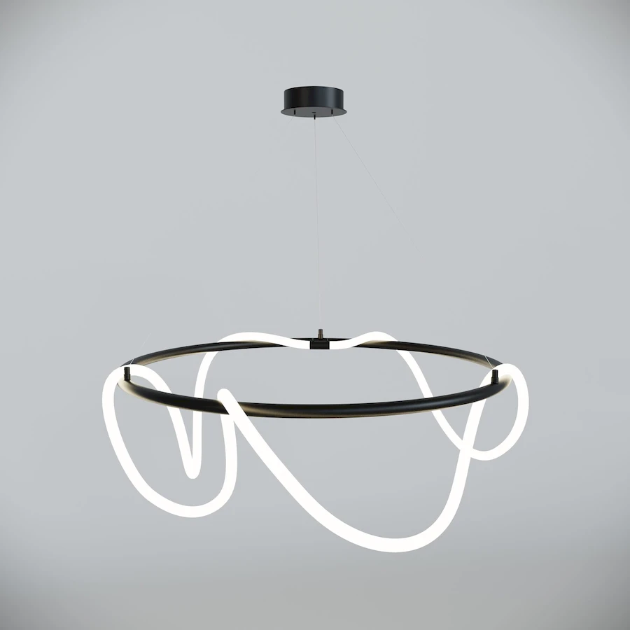 Ваш интерьер украсит оригинальный потолочные светильники. люстра черный производство glode "Anake ring -".  Каталог мебели из России - AdtPro. Id-1
